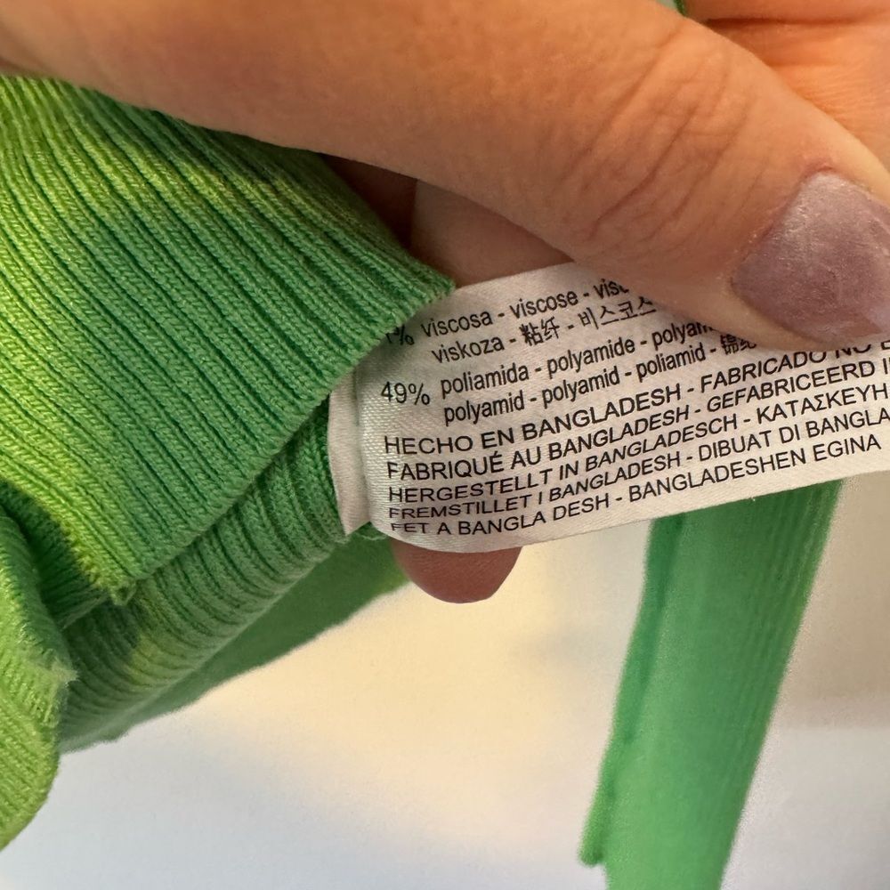 Zara Vibrant Green Button-Up Cardigan Small - Picture 5 of 5